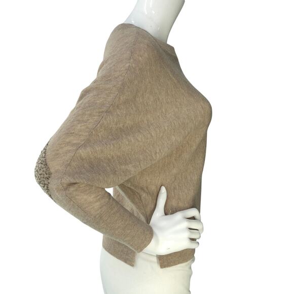 Zadig & Voltaire Sweater Womens Small Wool Cashmere Pullover Sequin Elbow Patch - Picture 9 of 16